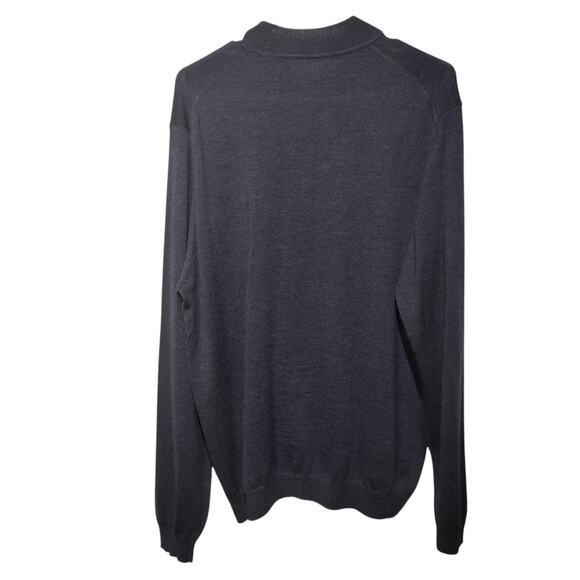 Brooks Brothers Men's Sz L Navy Blue Extra Fine Italian Merino Wool Sweater - Picture 4 of 4